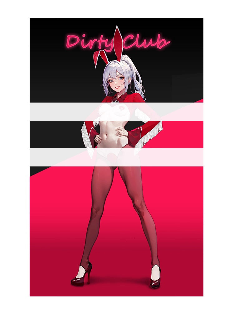 Wild Bunny Cow Girl PU Leather Jacket Sheer Sexy Ligerie Cosplay Costume Set - Shopthatapp.ca