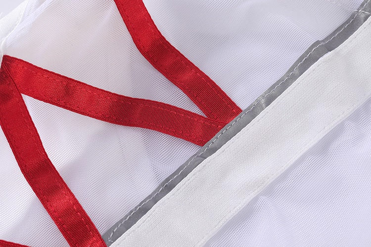 Tactical Anime Girl PU Leather Sheer Mesh Sexy Cosplay Bodysuit Costume White - Shopthatapp.ca