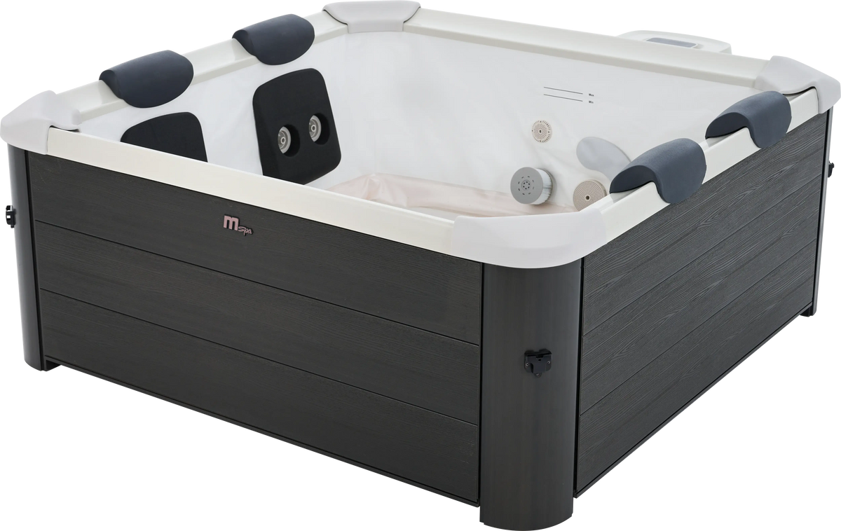 Zoppinh MSPA Oslo hot tub spa with six seats, featuring a frame design, jets, and control panel for outdoor relaxation.