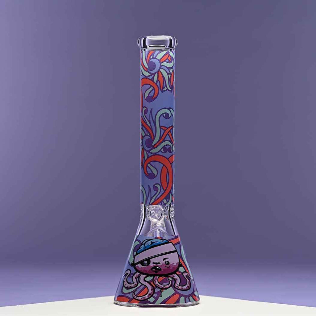 16" Octopus Beaker Bong - 9mm Thick Glass