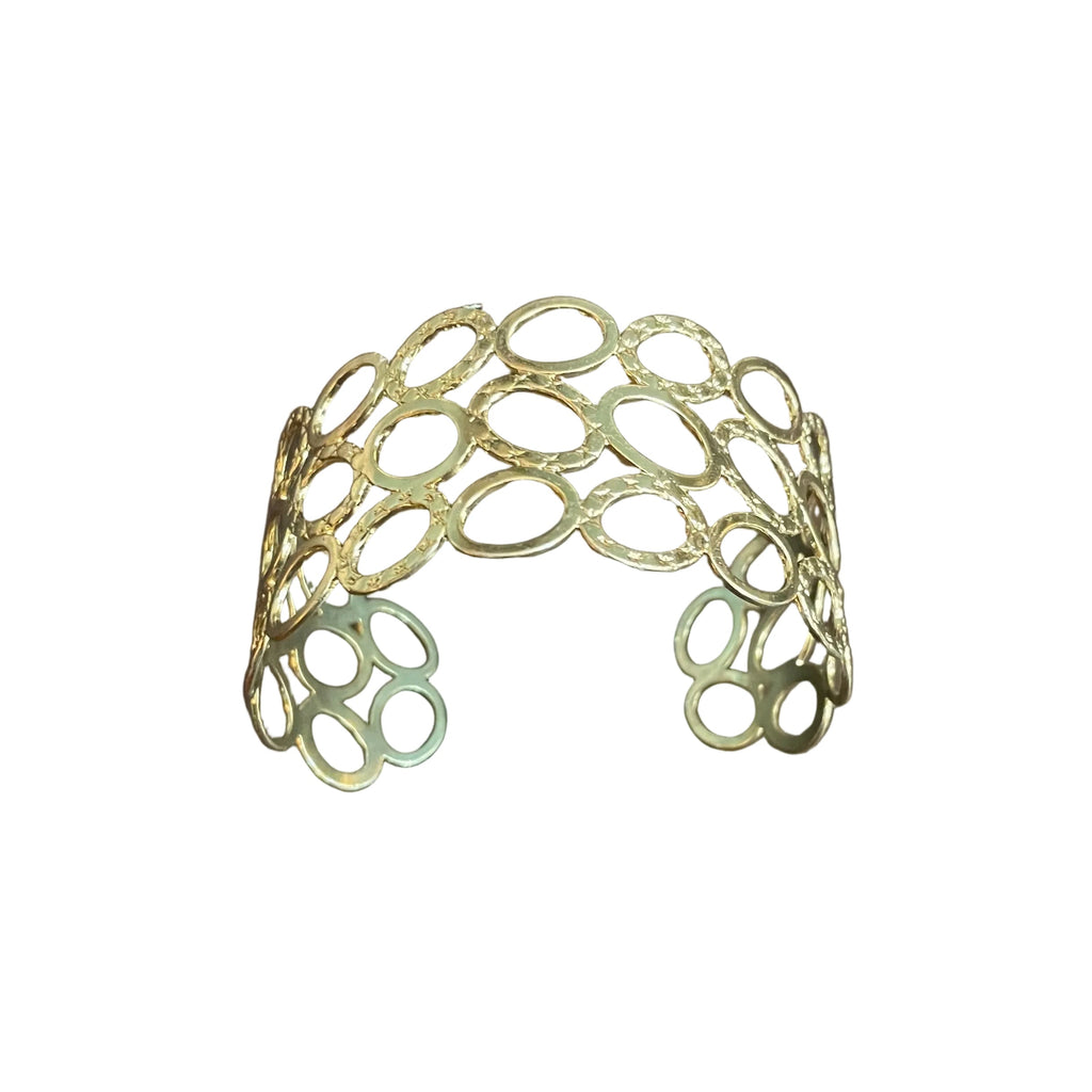 Open Circle Cuff Bracelet in Gold Stainless Steel - Shopthatapp.ca