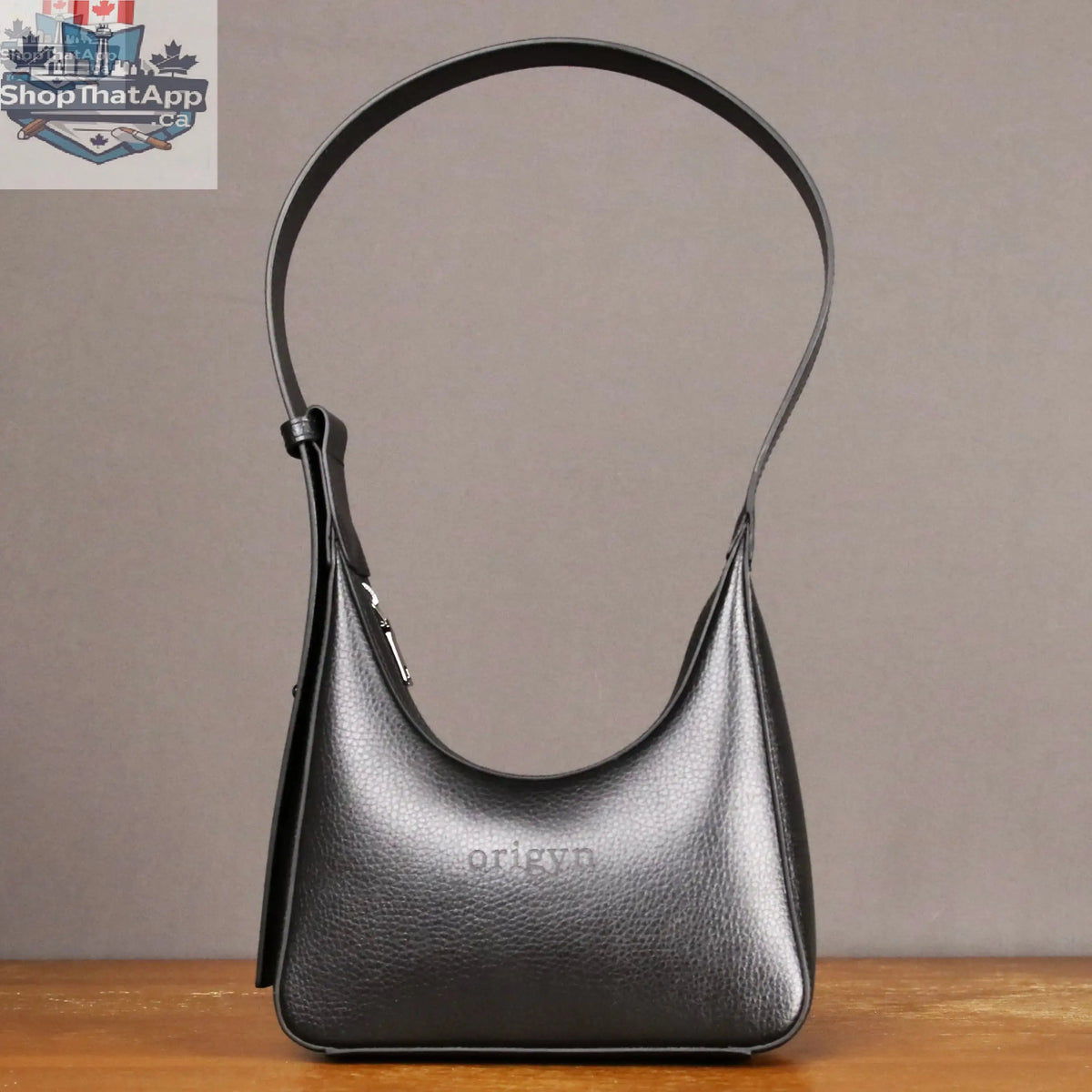 Origyn 01 vegan leather handbag with logo front, sustainable plastic-free MIRUM® shoulder bag, eco-friendly and stylish design