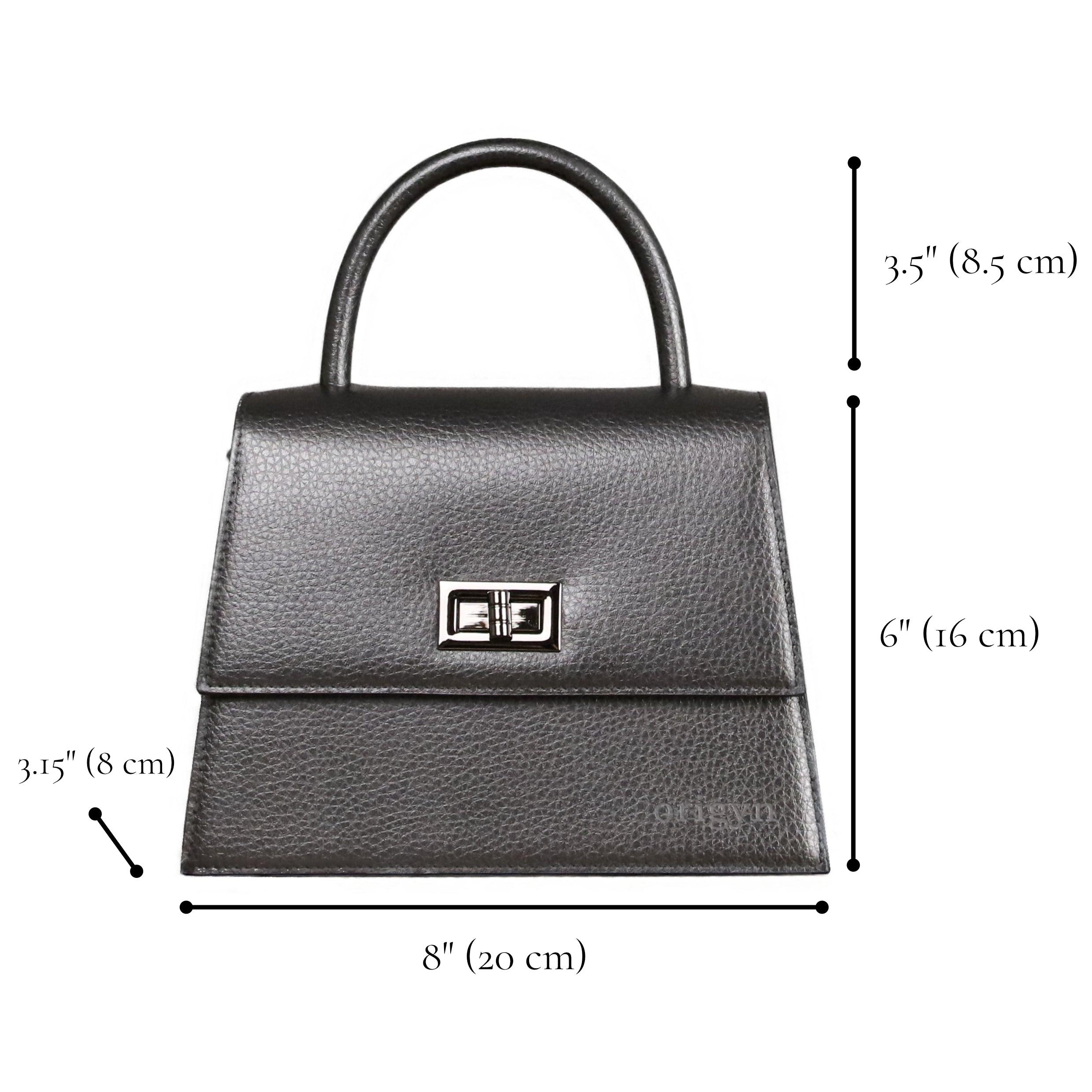 Origyn 03 - Plant-Based Vegan Leather Kelly Bag - Made with Plastic-Free MIRUM® - Shopthatapp.ca