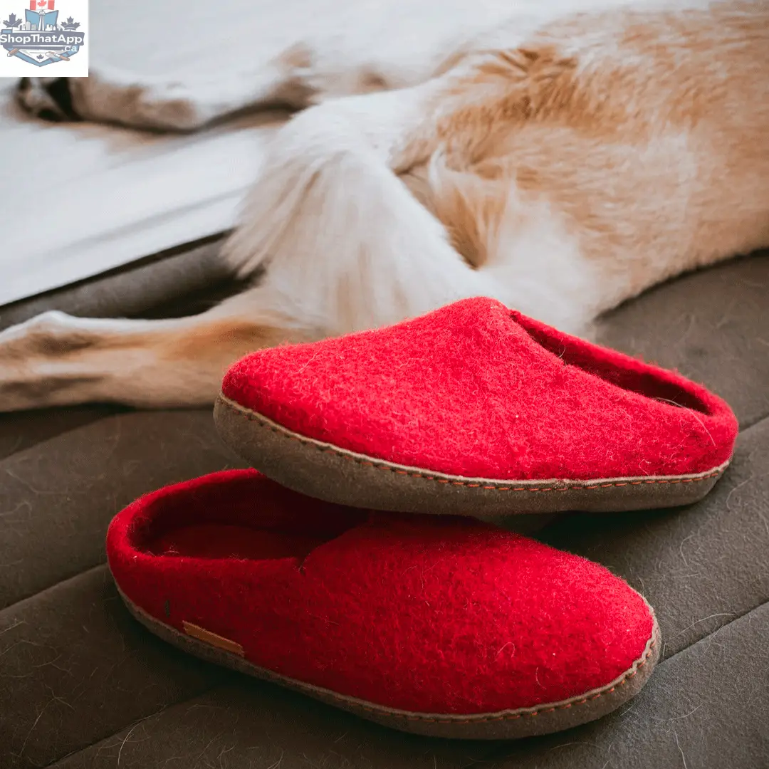 Classic Red Wool Slippers - The Perfect Cozy Companion for Your Feet - Shopthatapp.ca