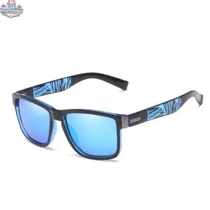 Black HD polarized sunglasses by 777tech with sleek design and tinted lenses, ideal for outdoor sun protection.