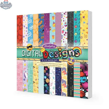 Ecstasy Crafts Digital Designs 8x8 inch paper pad featuring premium quality paper for creative craft projects and scrapbooking.