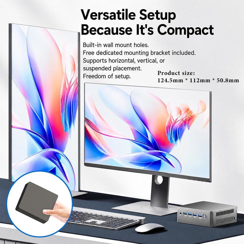 BDI N100 Mini PC – Intel N100 Dual 2.5G LAN 4K Triple Display Expandable Storage