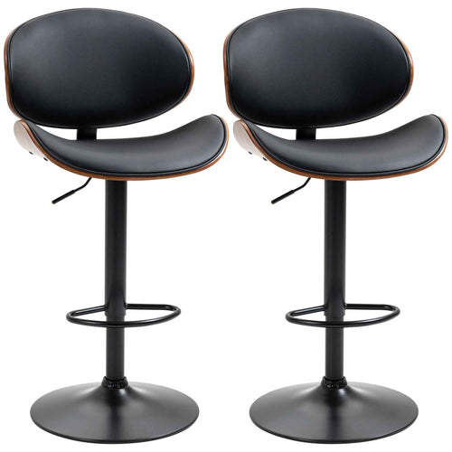 Alpine Modern Adjustable Counter/Bar Stools with Swivel Seat-Set of 2-Black