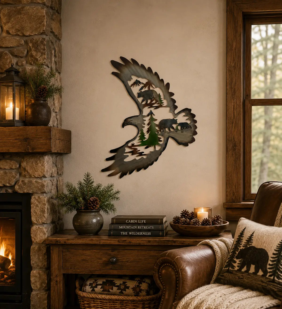 Majestic Eagle Metal Wall Art - Elevate Your Home with the Alpine Sovereign Design - Shopthatapp.ca