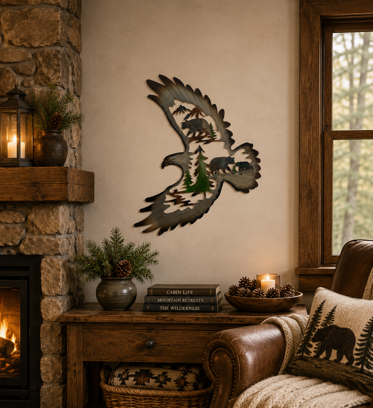 Majestic Eagle Metal Wall Art - Elevate Your Home with the Alpine Sovereign Design