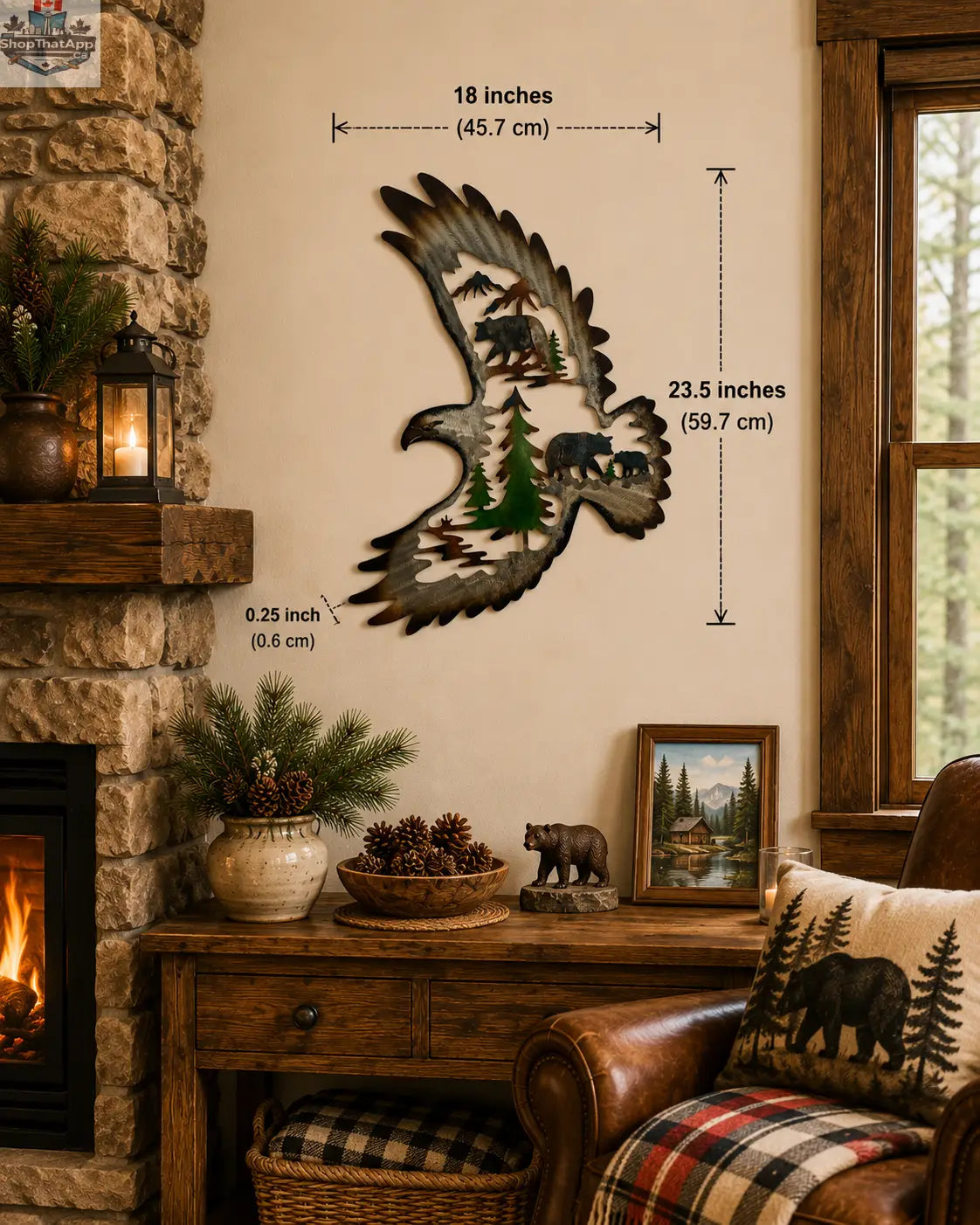 Majestic Eagle Metal Wall Art - Elevate Your Home with the Alpine Sovereign Design - Shopthatapp.ca
