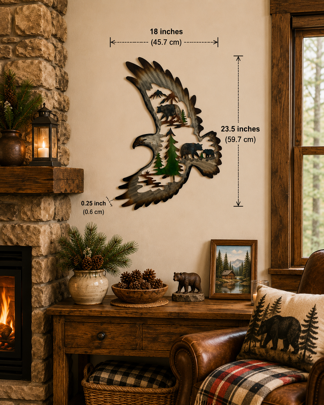 Majestic Eagle Metal Wall Art - Elevate Your Home with the Alpine Sovereign Design