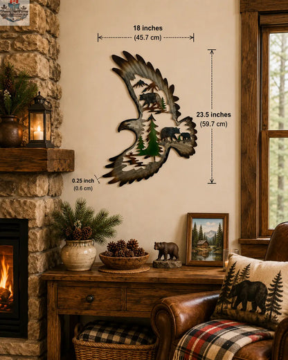 Majestic Eagle Metal Wall Art - Elevate Your Home with the Alpine Sovereign Design - Shopthatapp.ca
