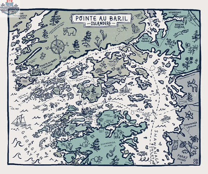 Cozy Map Blanket | GBAYCo. Pointe Au Baril Edition - Shopthatapp.ca