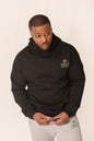 Heather gray PRVT Apparel Inc. signature hoodie with front kangaroo pocket and drawstring hood, casual and comfortable for everyday wear.