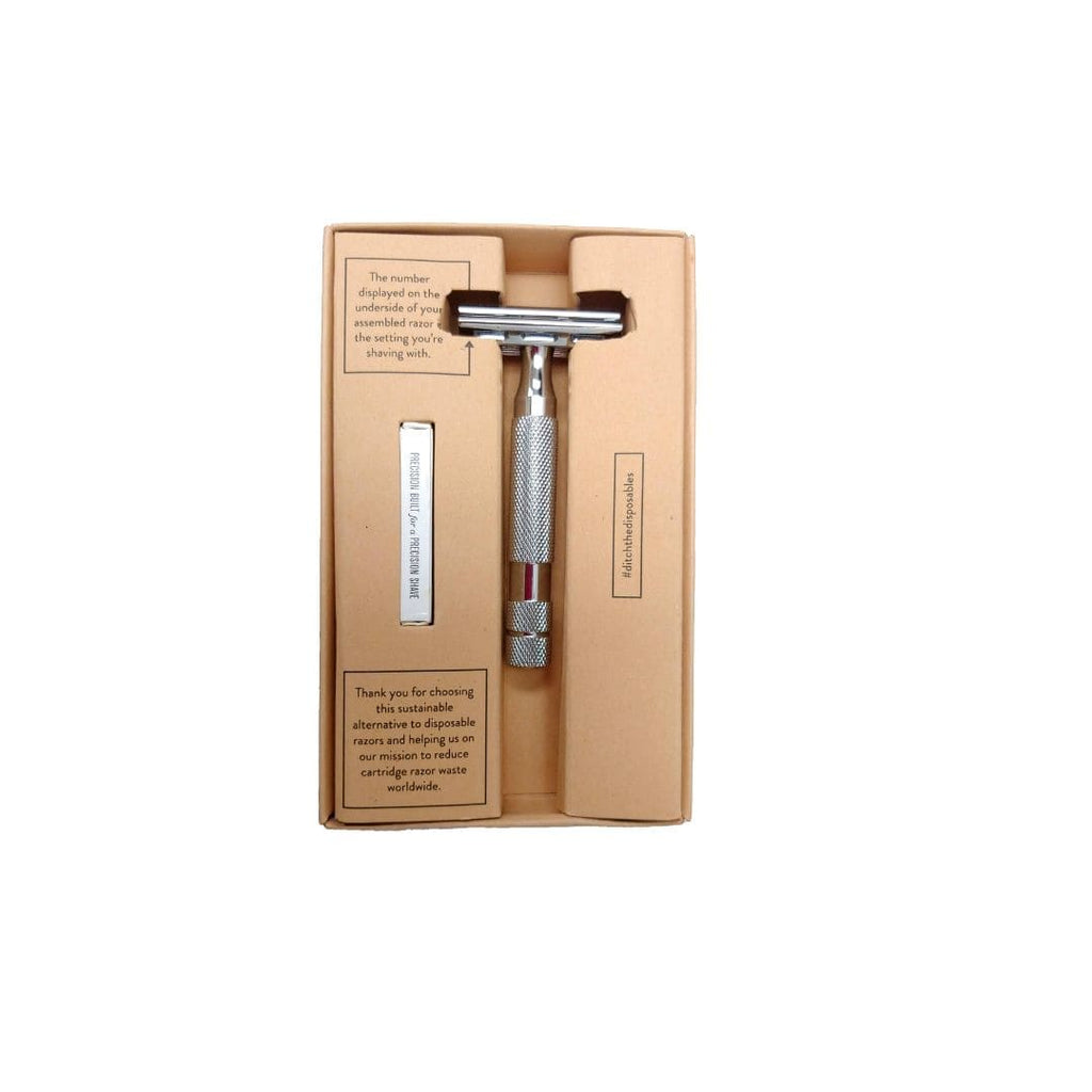 Rockwell 2C Adjustable Safety Razor - White Chrome with 2 Settings
