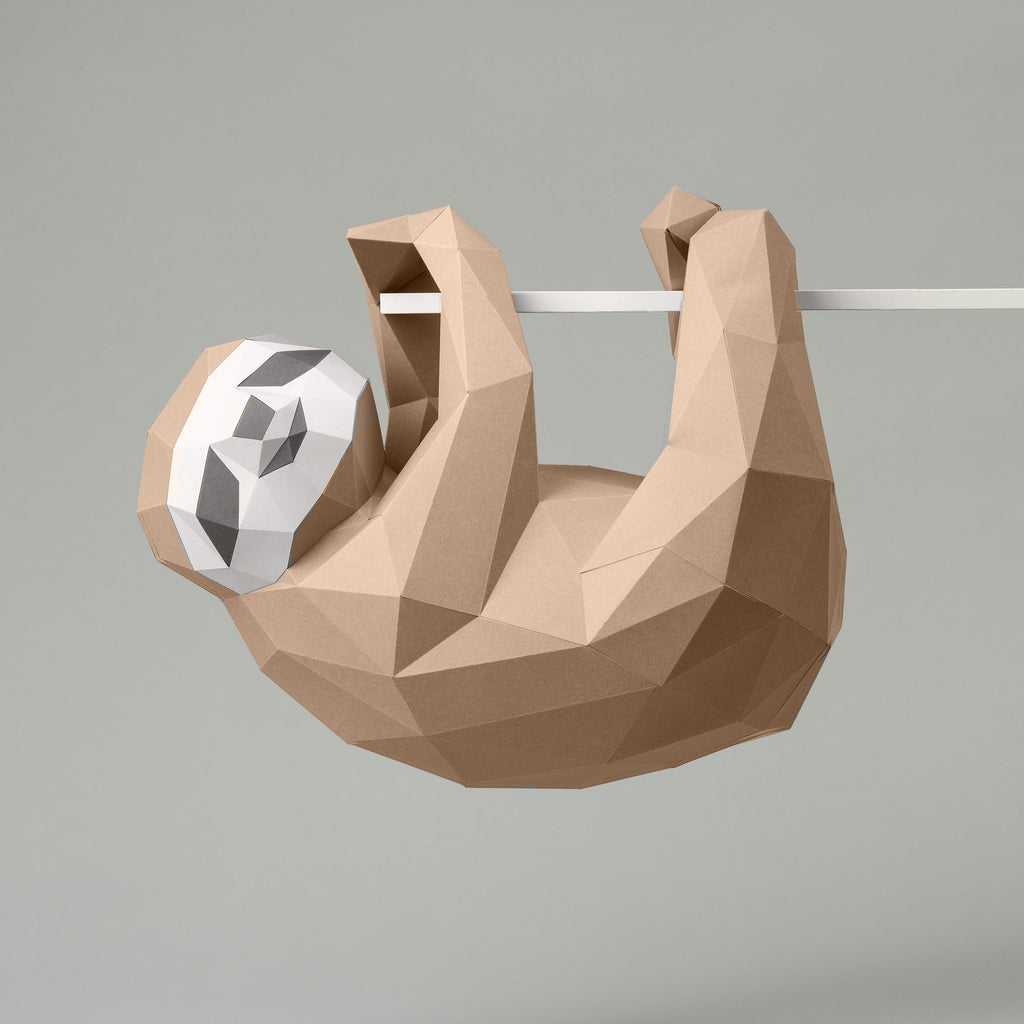 DIY Sloth 3D Origami paper model Kit - Www.Shopthatapp.ca