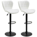Avion Counter/Barstools with Adjustable Height and Swivel-Set of 2-White