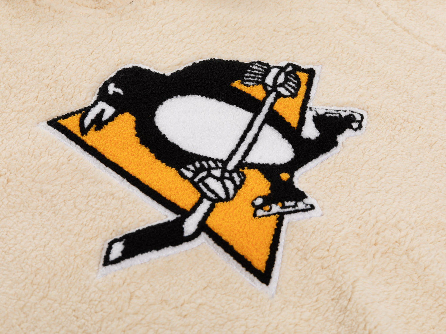 Pittsburgh Penguins Ladies Sherpa Hoodie with Premium Chenille Logo - Shopthatapp.ca