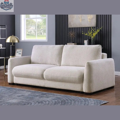 Hygge Design House Topi 3 Seater Sofabed with pull-out bed, featuring plush cushions and stylish fabric for versatile living space.