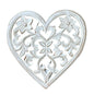 Wooden carved heart decoration by Suzie Blue Canada, ideal for home décor, featuring intricate craftsmanship and natural wood finish.