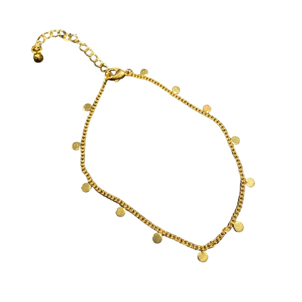 Delicate Gold Plated Disc Bracelet with Chain - Shopthatapp.ca
