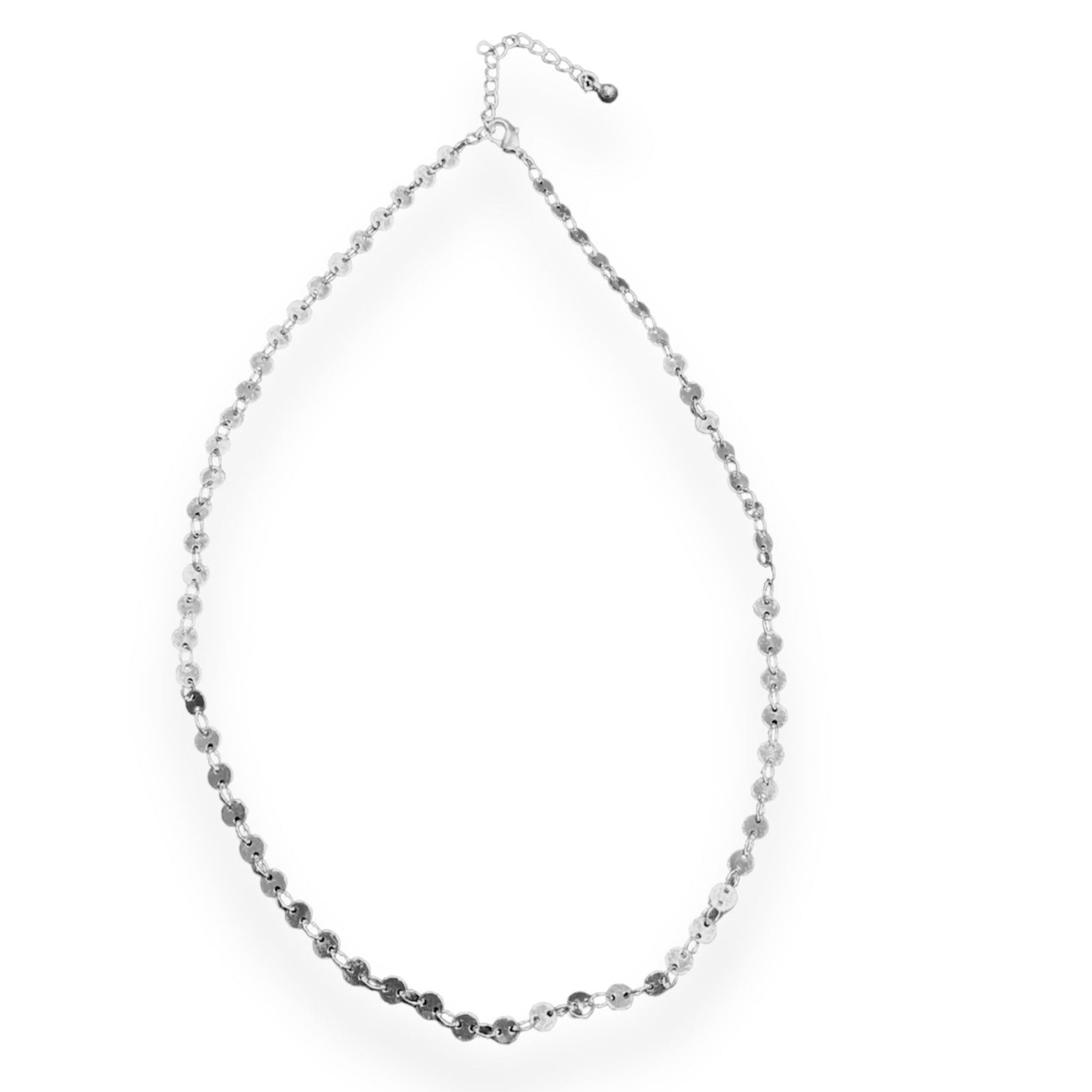 Simple Disc Chain Necklace In Silver Plate - Shopthatapp.ca