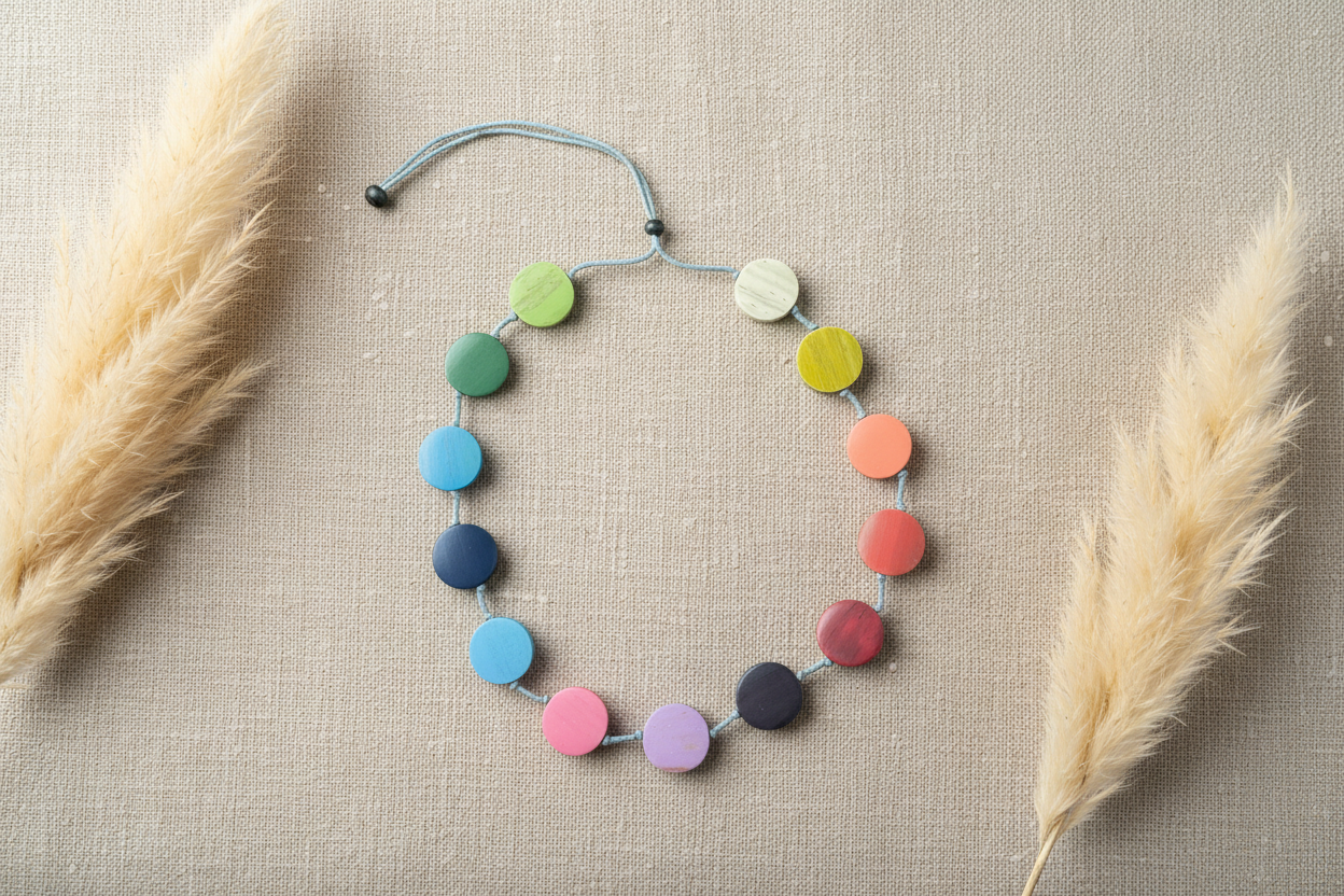 Short Wooden Rainbow Necklace - Shopthatapp.ca