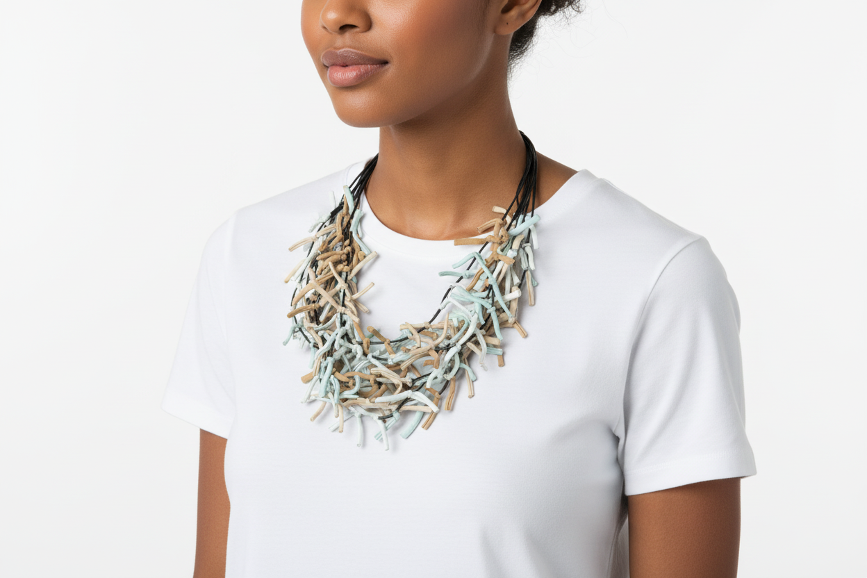 Multi Strand Fabric Necklace - Shopthatapp.ca