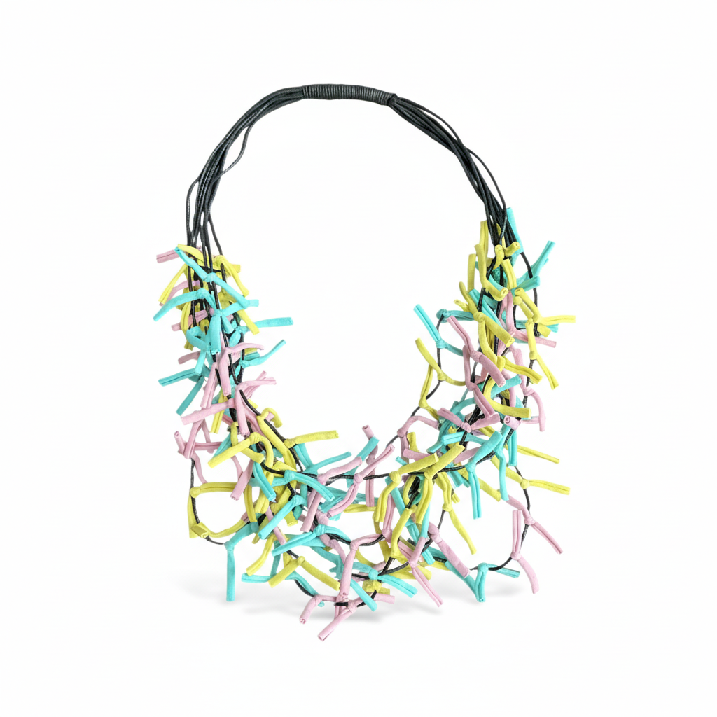 Multi Strand Fabric Necklace - Shopthatapp.ca