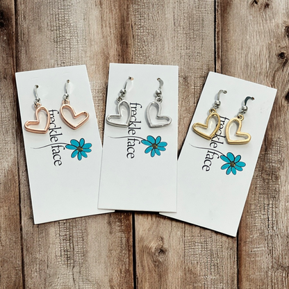 Open Heart Earrings - Stylish Hook Design for Elegant Looks - Shopthatapp.ca