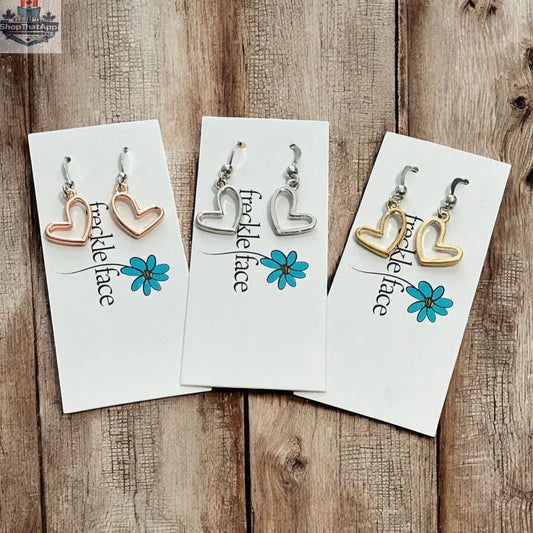 Open Heart Earrings - Stylish Hook Design for Elegant Looks - Shopthatapp.ca