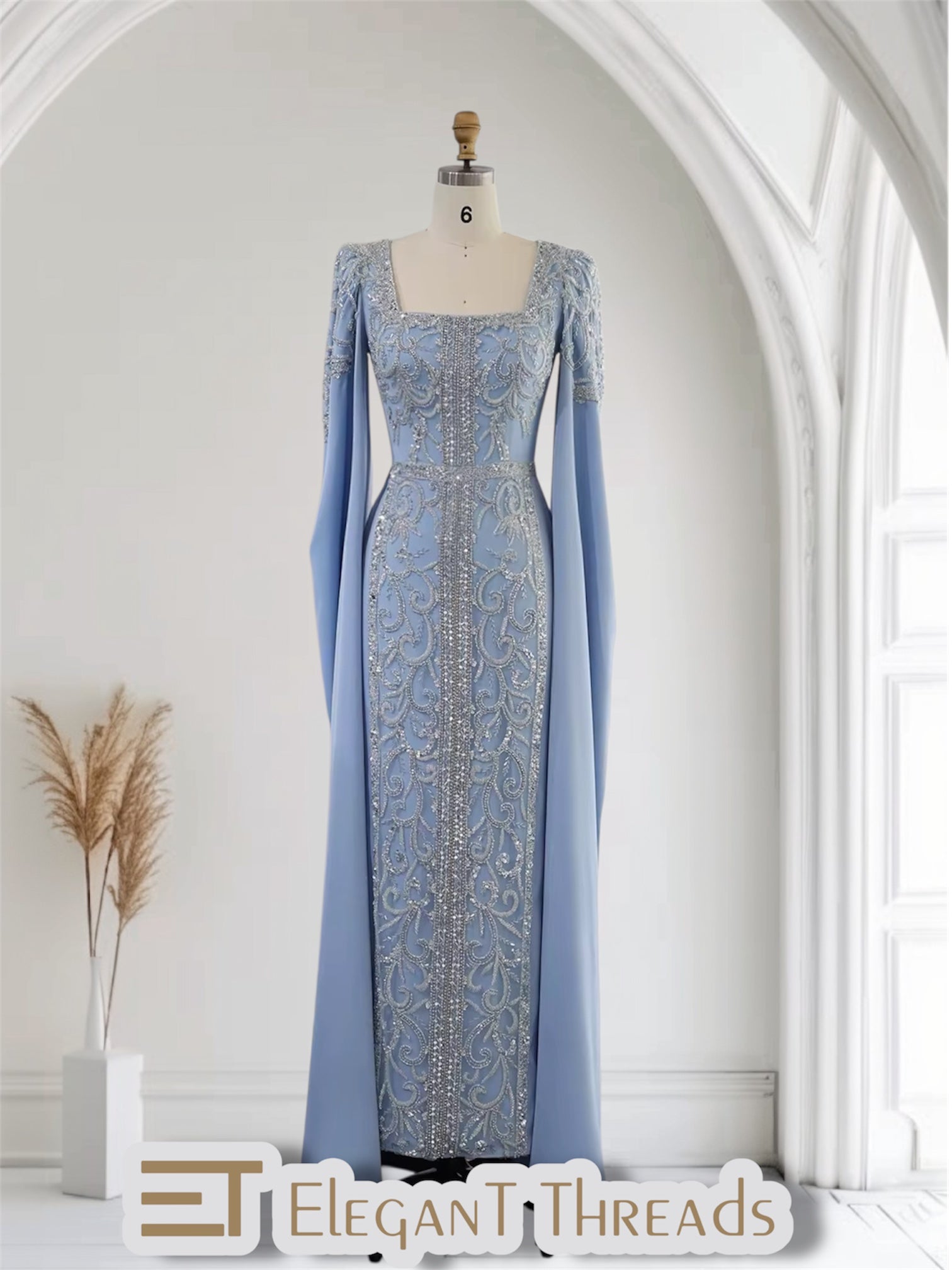 Kaftan style cape sleeves gown - Www.Shopthatapp.ca