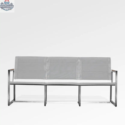 Enclover Pine Sling Sofa with wooden frame and cushioned seating, shown from the front view.
