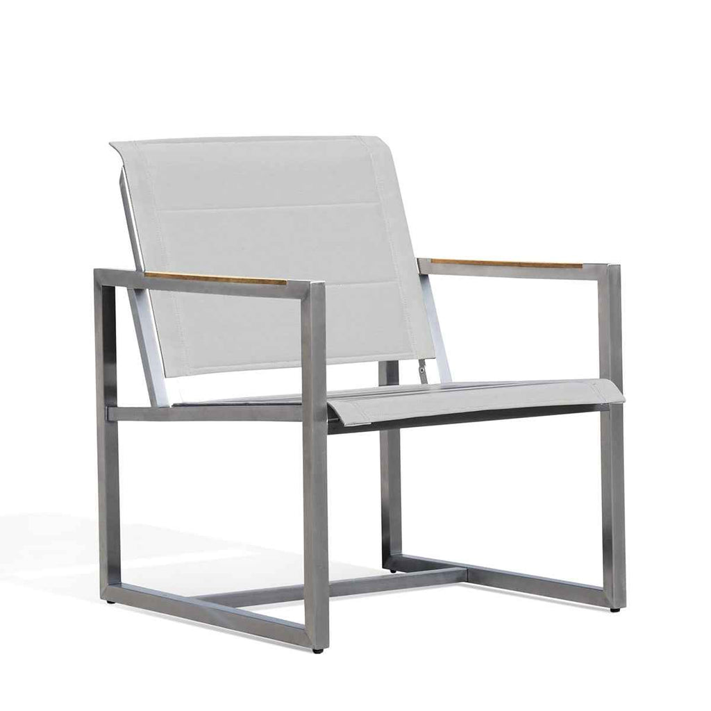Pine Stainless Steel & Teak Outdoor Sling 2 Chairs Bistro Set