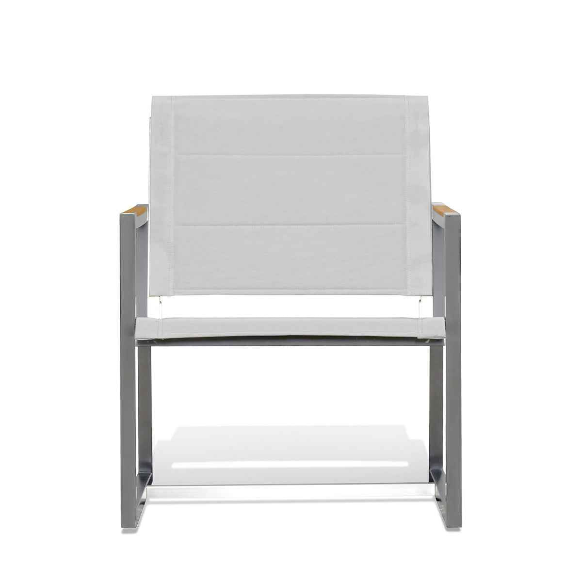 Pine Stainless Steel & Teak Outdoor Sling 2 Chairs Bistro Set