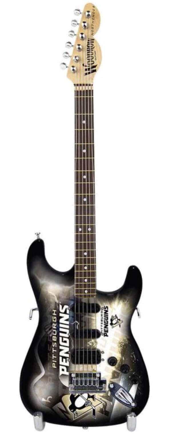 Pittsburgh Penguins 10“ Collectible Mini Guitar - Www.Shopthatapp.ca