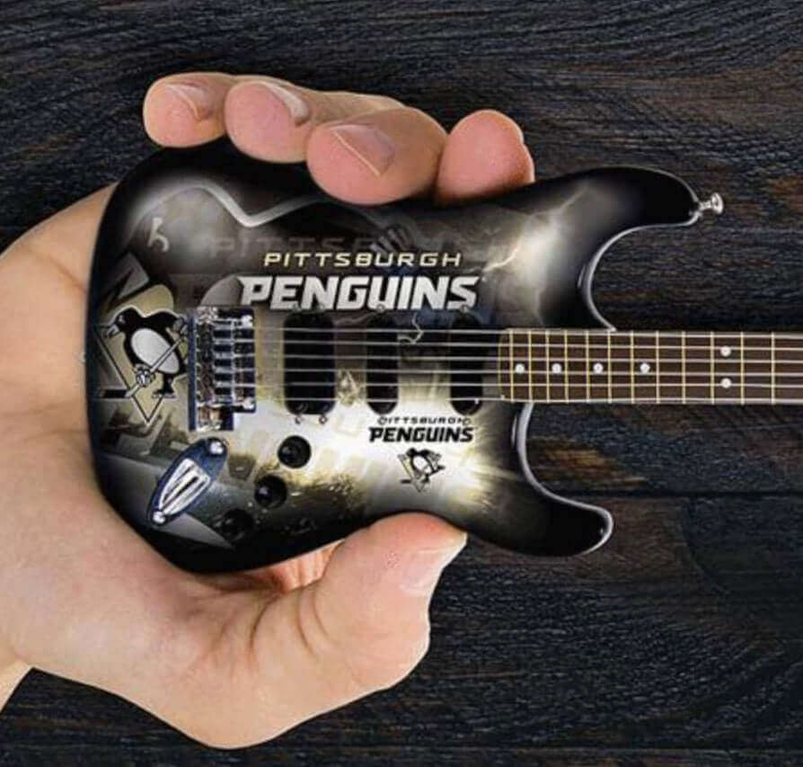 Pittsburgh Penguins 10“ Collectible Mini Guitar - Www.Shopthatapp.ca