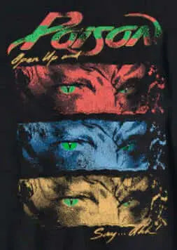 Black Poison Eyes T-Shirt by Little Guitars featuring a bold graphic design, casual clothing perfect for a stylish look.