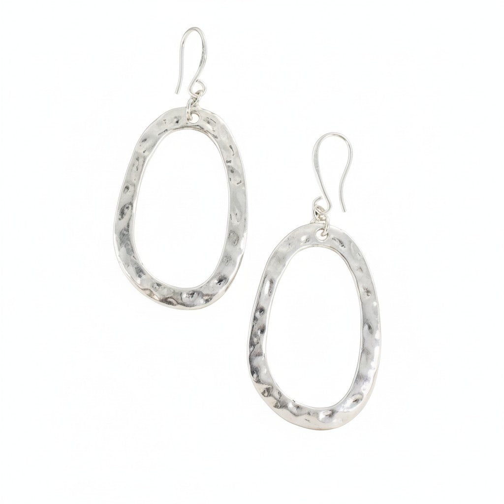 Oval Silver Plated Earrings for Elegant Style - Shopthatapp.ca