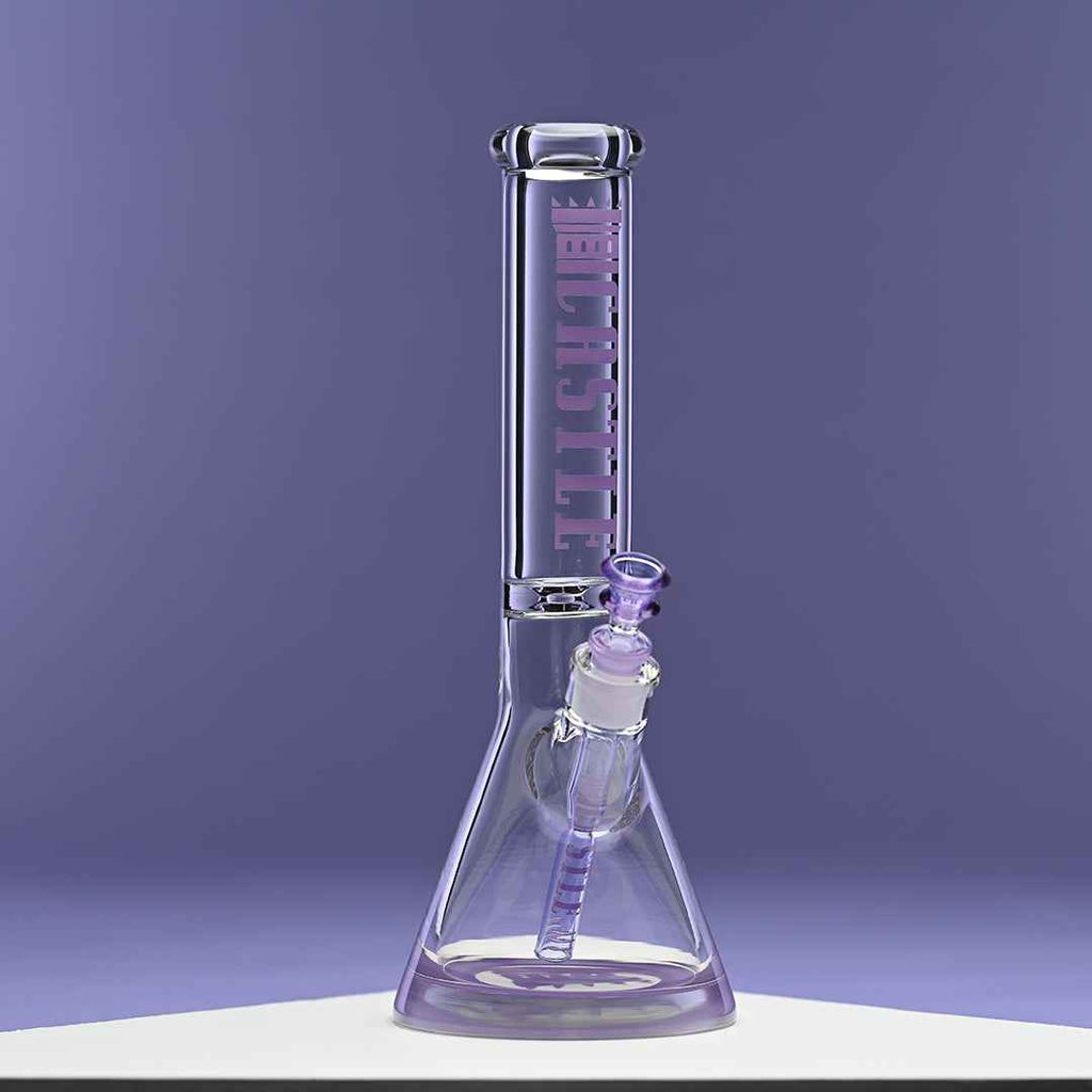 14" 9mm Beaker Bong with Colored Logo