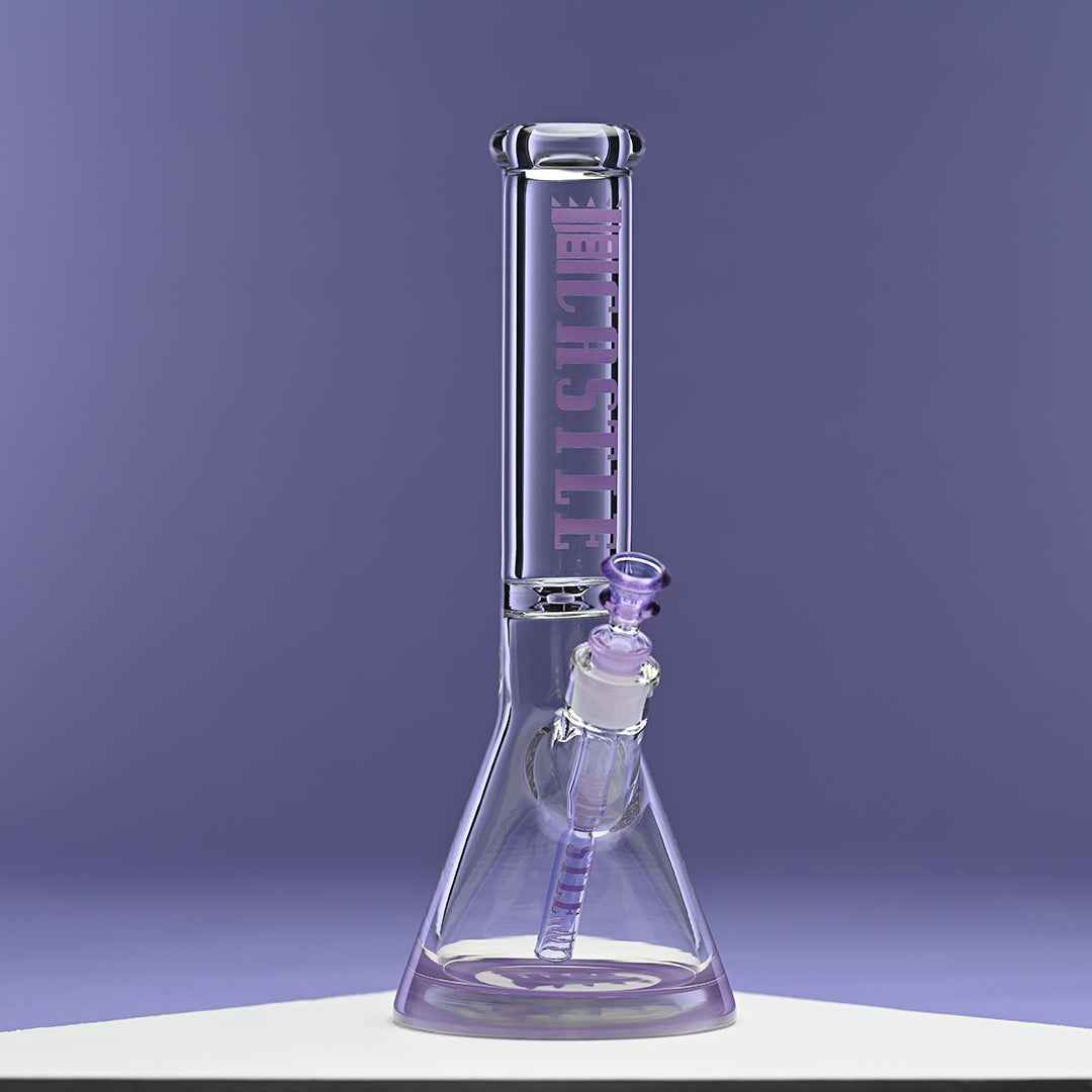 14" 9mm Beaker Bong with Colored Logo