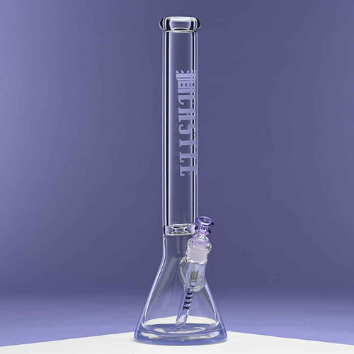 18" 9mm Thick Glass Beaker Bong with Colored Logo