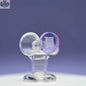 Castle Glassworks 14mm borosilicate glass round tab bowl with purple accents on a matching purple background.