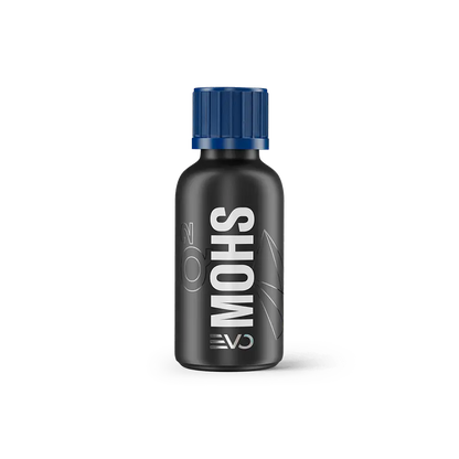 GYEON Q² Mohs EVO car detailing product bottle on a lightbox display, showcasing the CARZILLA brand and packaging details.