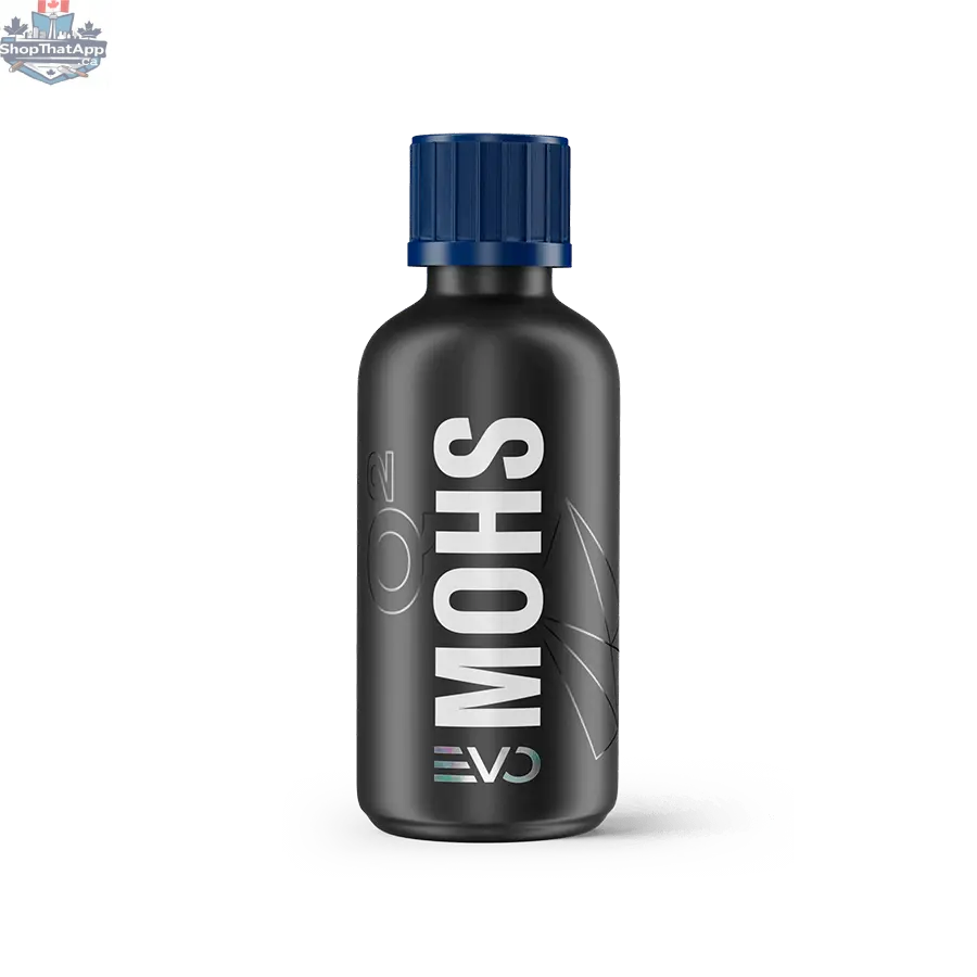 GYEON Q² Mohs EVO car detailing coating bottle by CARZILLA, with lightbox display, showcasing the product's packaging and branding.