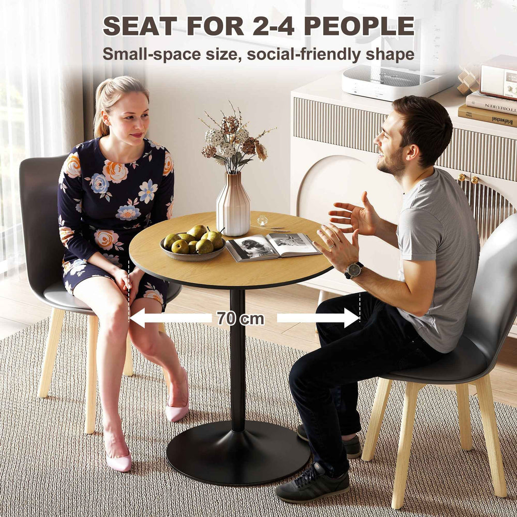 Avis 27.6" Modern Wooden Dining Table with Steel Base-Natural