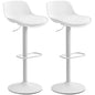 Zee Counter Height/Bar Stools Set of 2 with Adjustable Height and Swivel Seat-White - Shopthatapp.ca