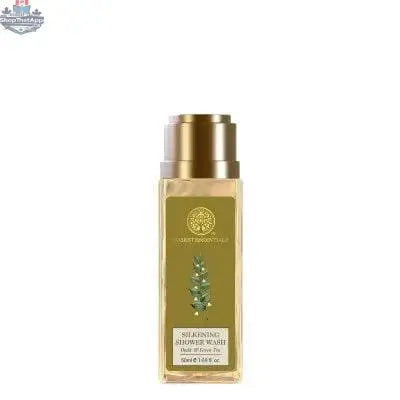 Forest Essentials Oudh and Green Tea Shower Wash in a sleek bottle, designed for a luxurious silkening personal care experience.