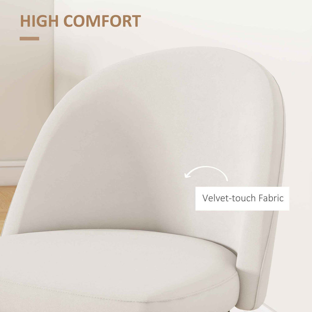Dylan Set of 2 Mid-Back Dining Chairs-Cream White